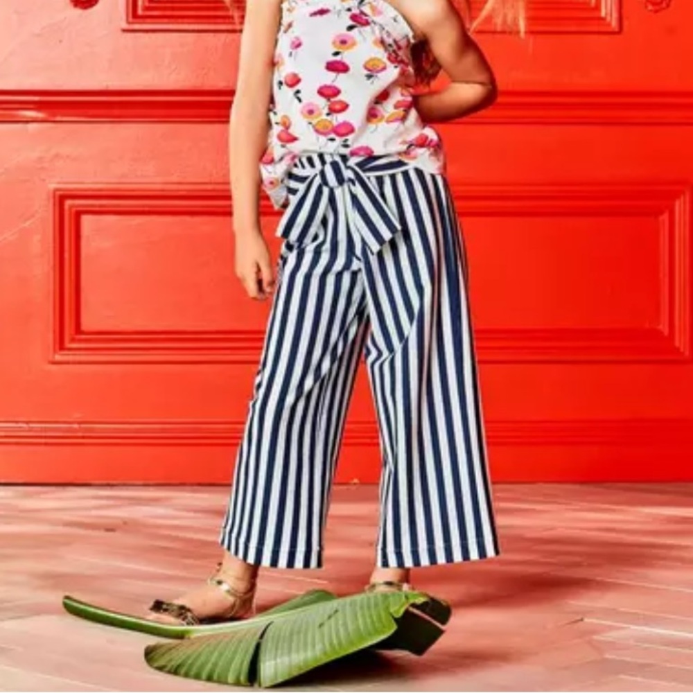 NWT Janie and Jack Striped Wide-Leg Pull-On Pants